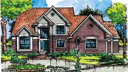 image of 2 story european house plan 1479